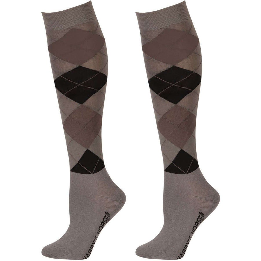 Harry's Horse Riding Socks Arygle Grey