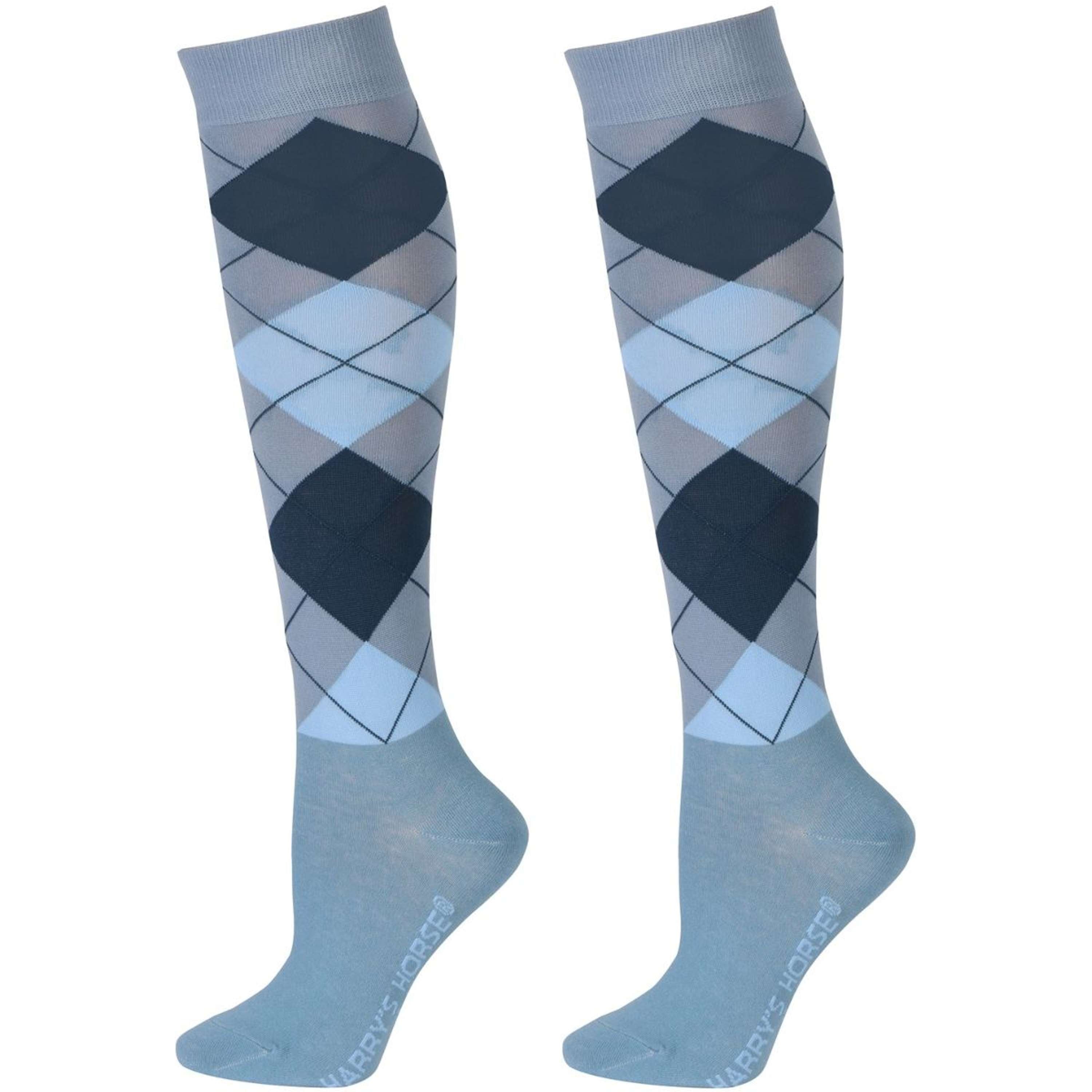 Harry's Horse Riding Socks Arygle Lightblue