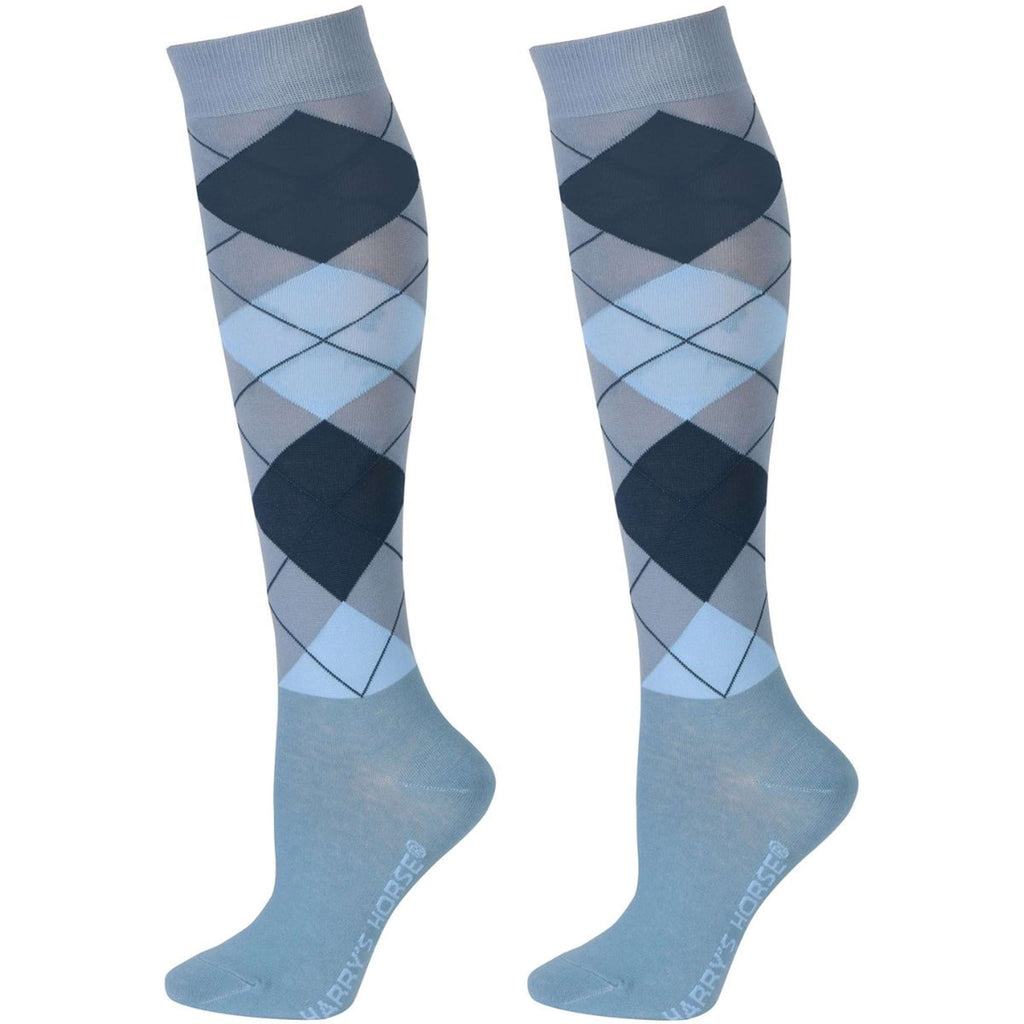 Harry's Horse Riding Socks Arygle Lightblue