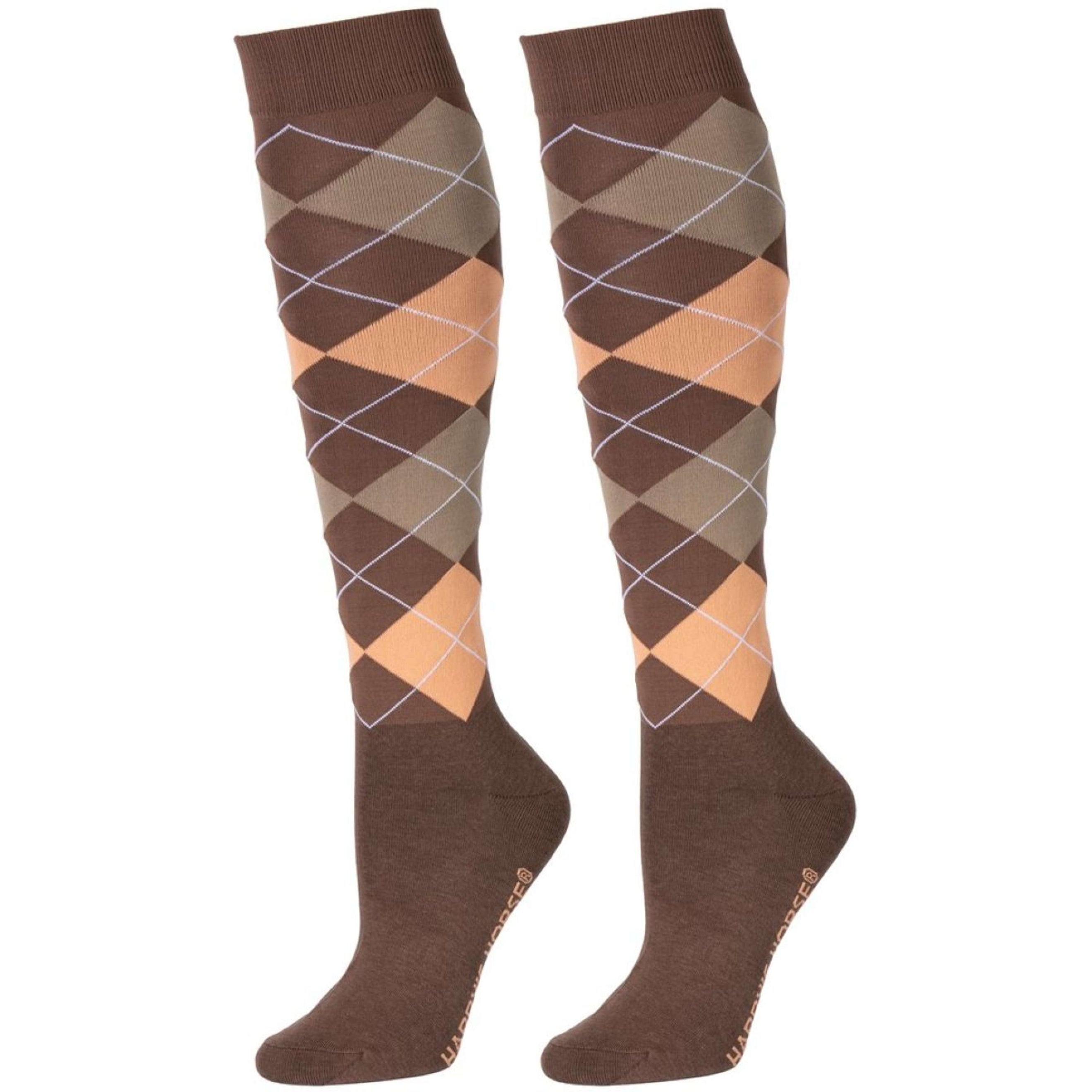 Harry's Horse Socks Check Coffee Quartz