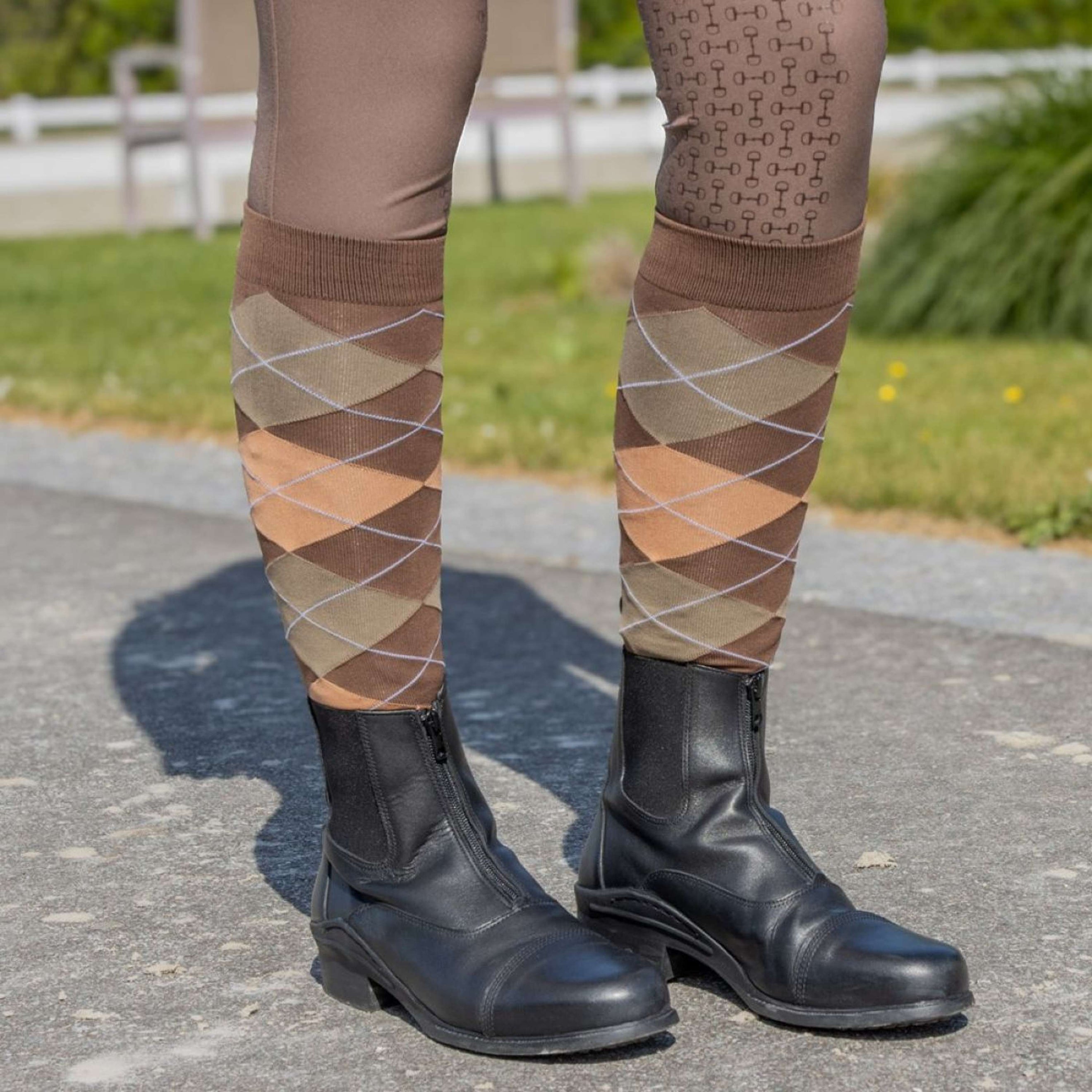 Harry's Horse Socks Check Coffee Quartz