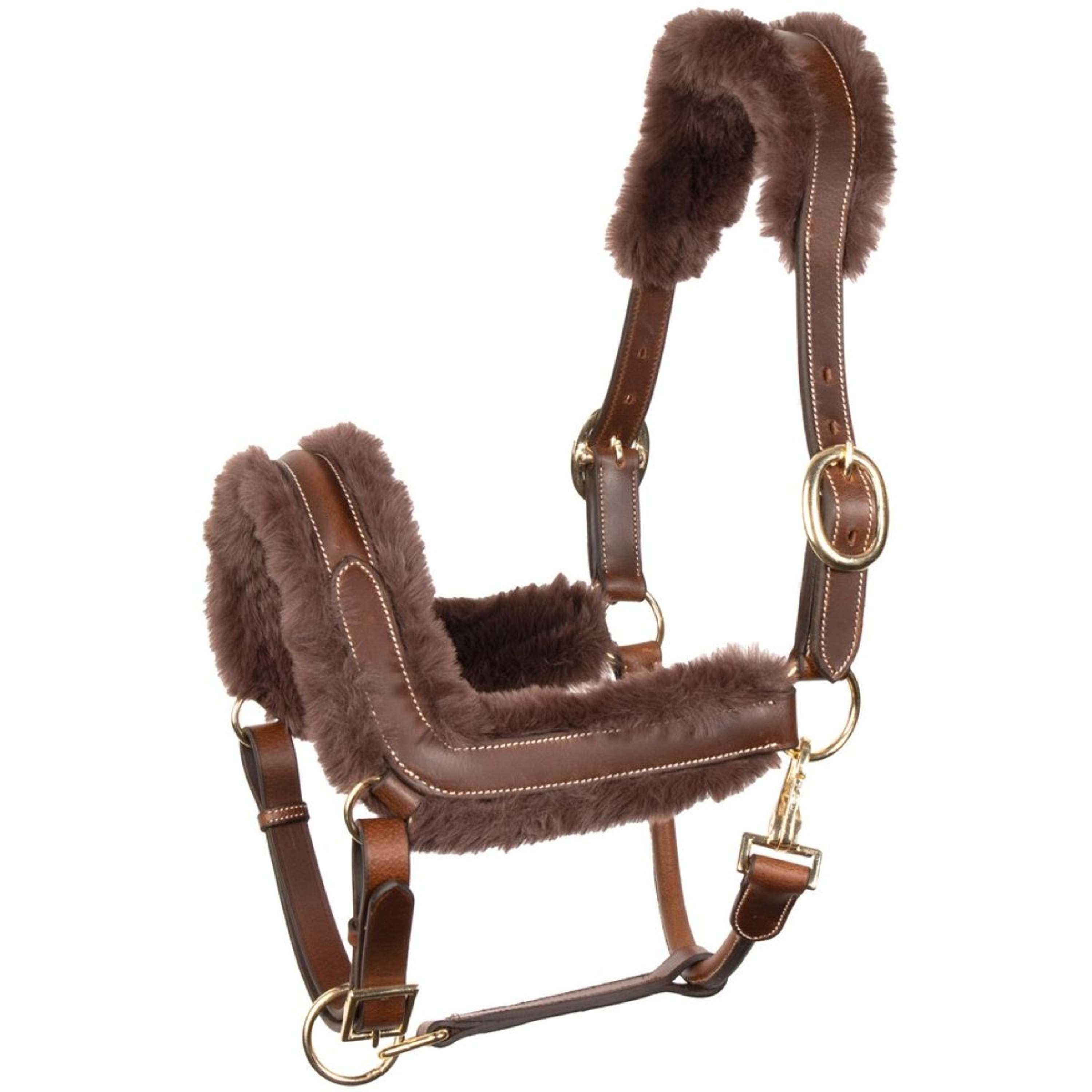 Harry's Horse Halter Leder Anatomic Furry Matt Brown
