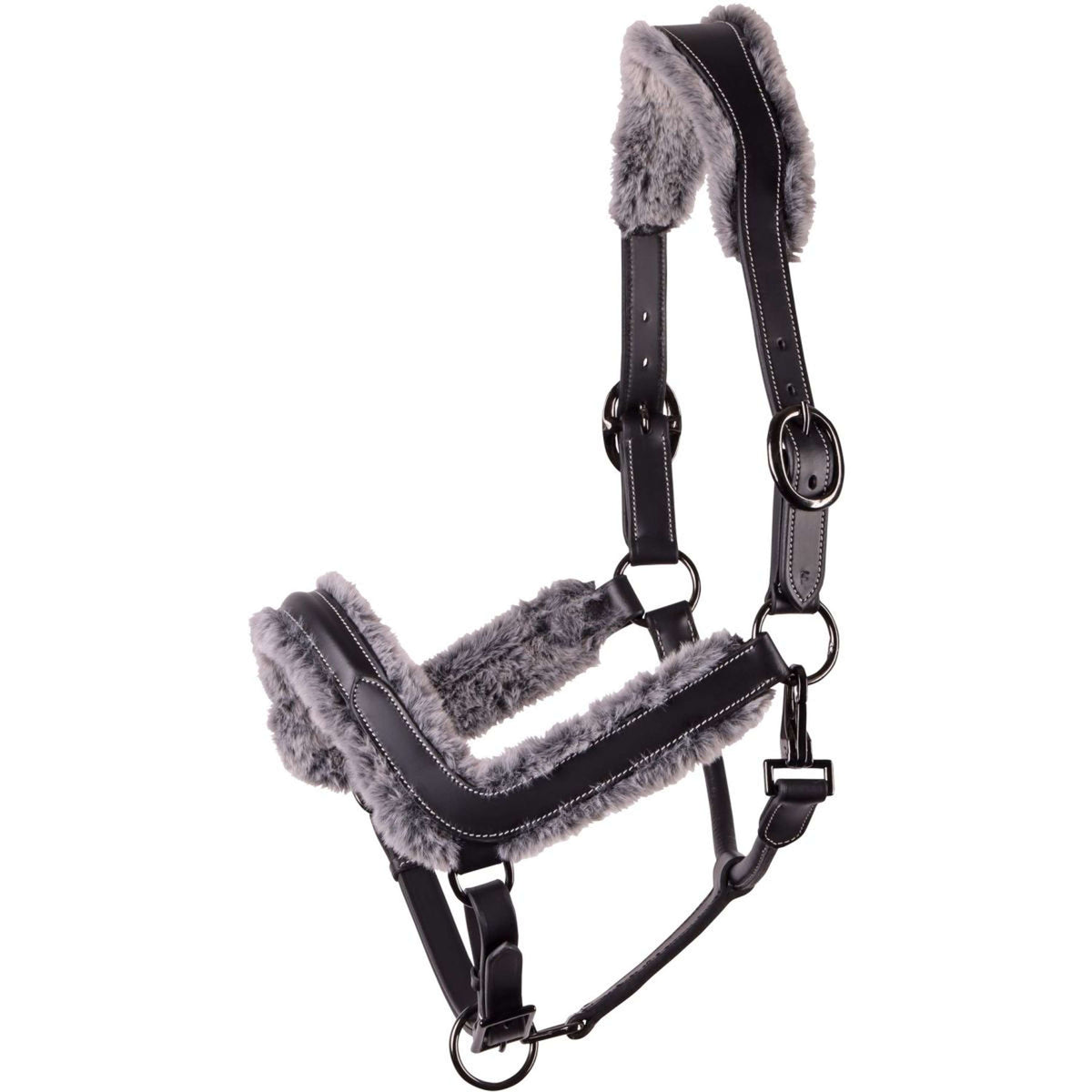 Harry's Horse Halter Leder Anatomic Furry Matt Black