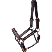 Harry's Horse Halter Leder Metallic Black/Rosegold