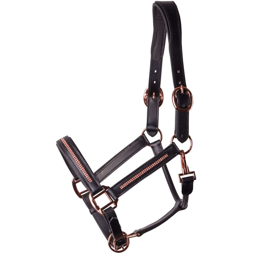 Harry's Horse Halter Leder Metallic Black/Rosegold