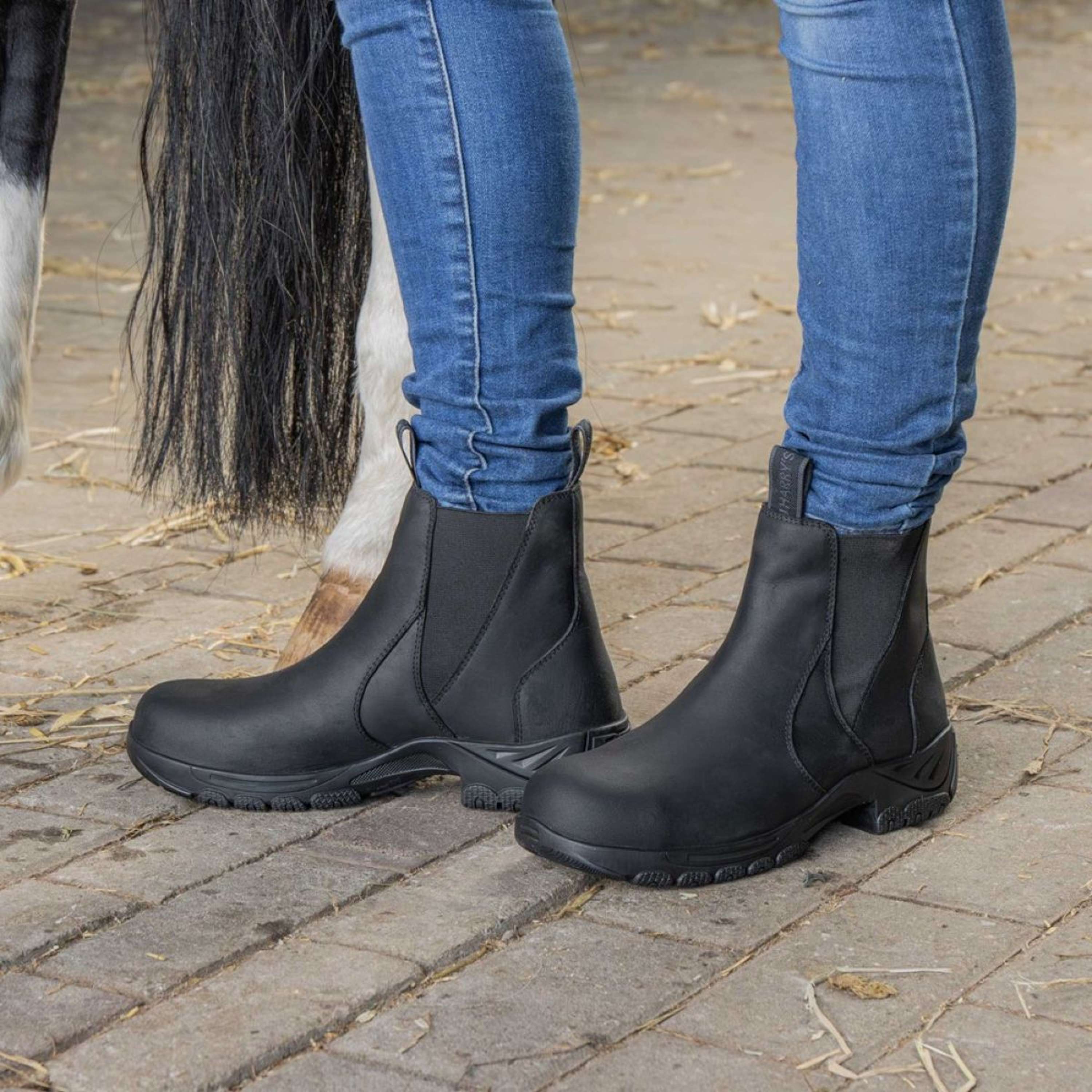 Harry's Horse Stable Boots Leder Safety Steel Toe Black