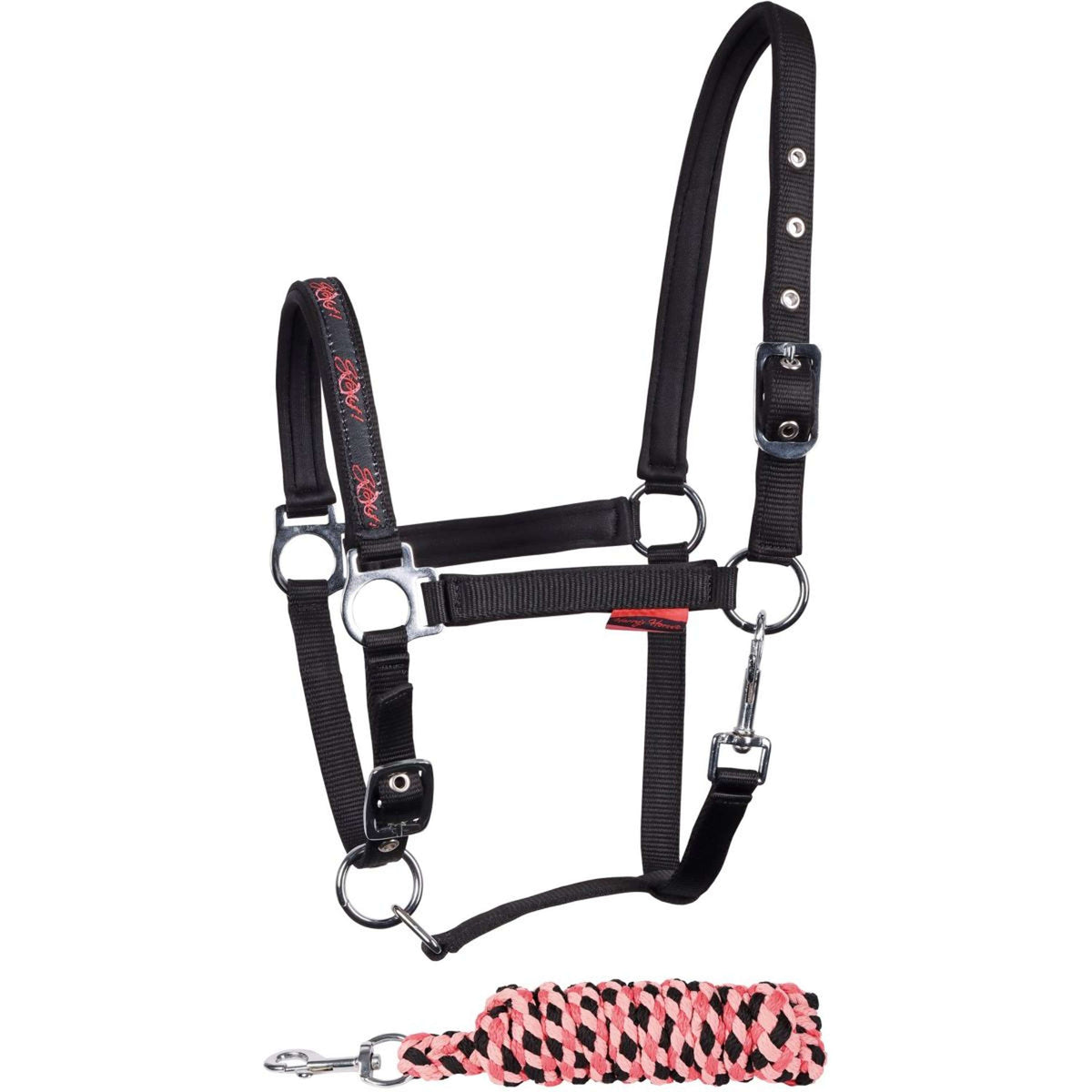 Harry's Horse Head Collar Set STOUT! Coral Black