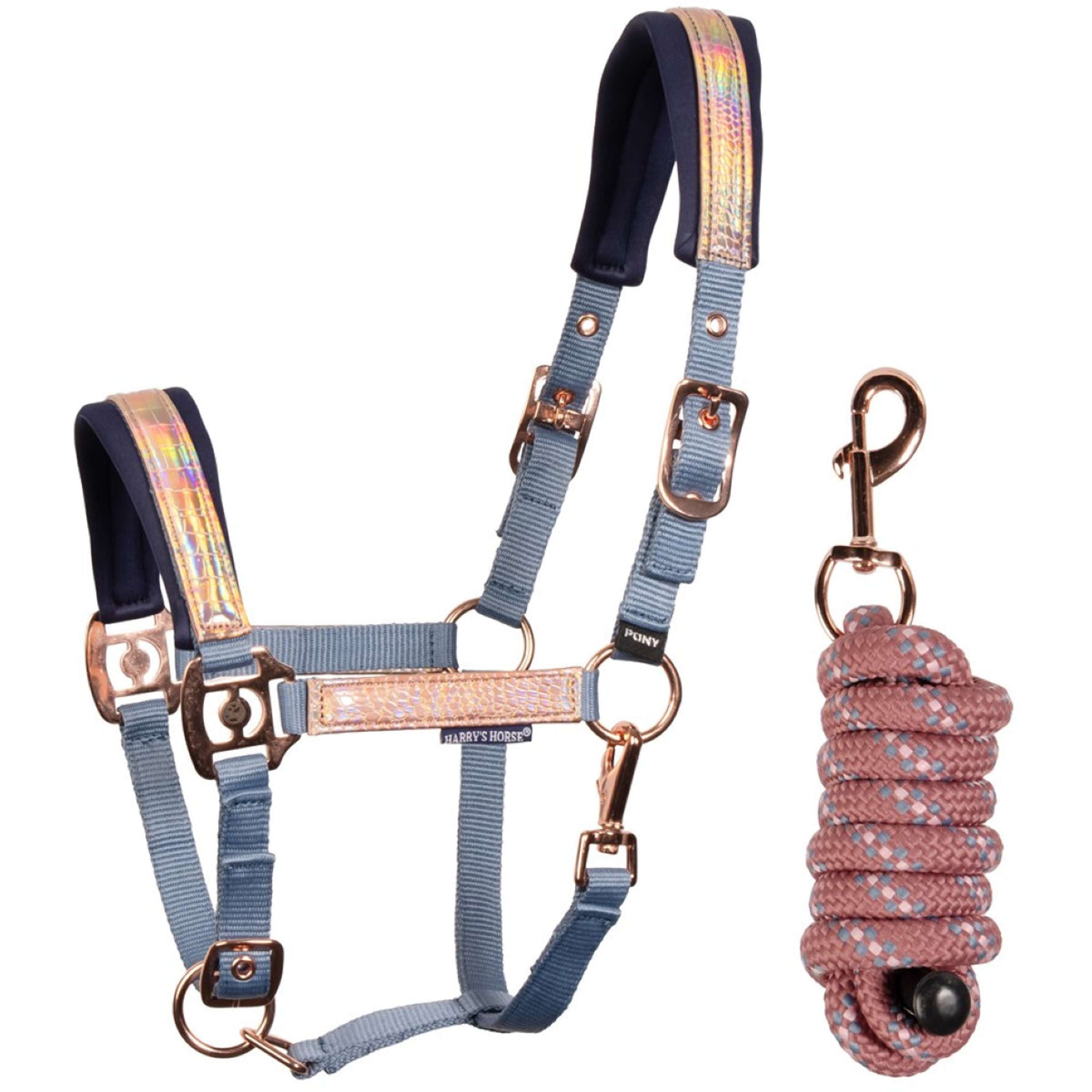 Harry's Horse Halter Set Diva Mauvewood Faded-Denim