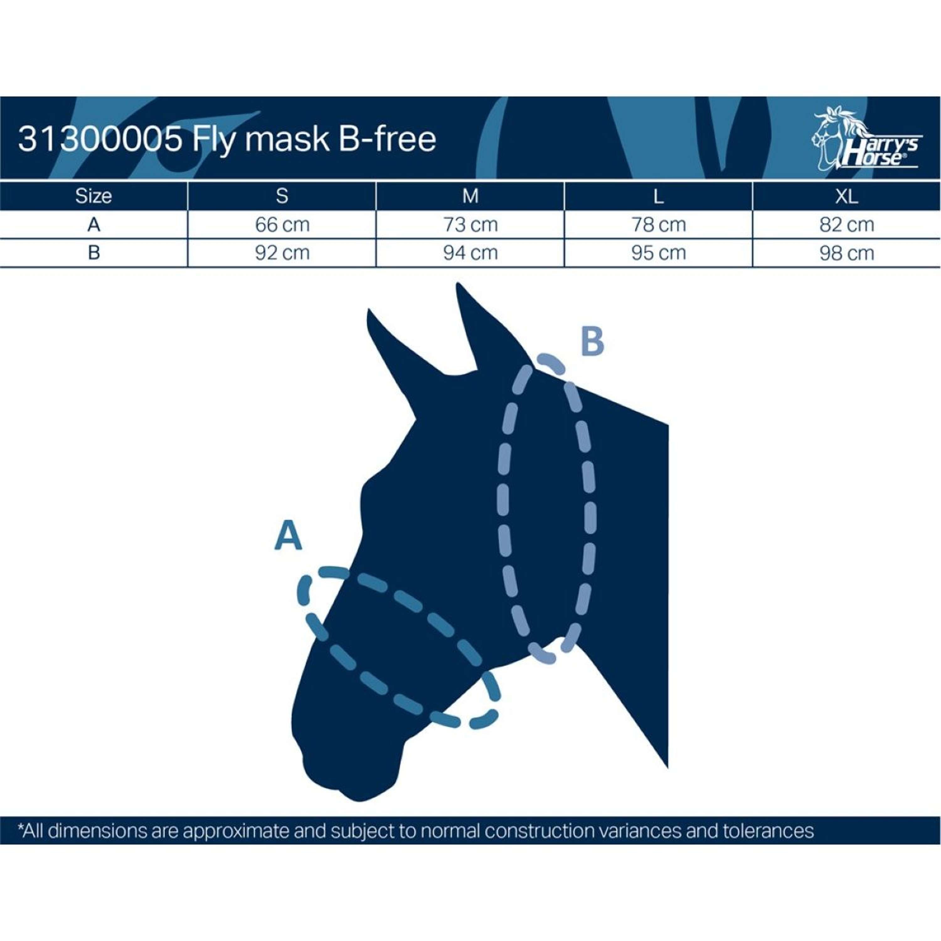 Harry's Horse Fly Mask B-free Grey/Black