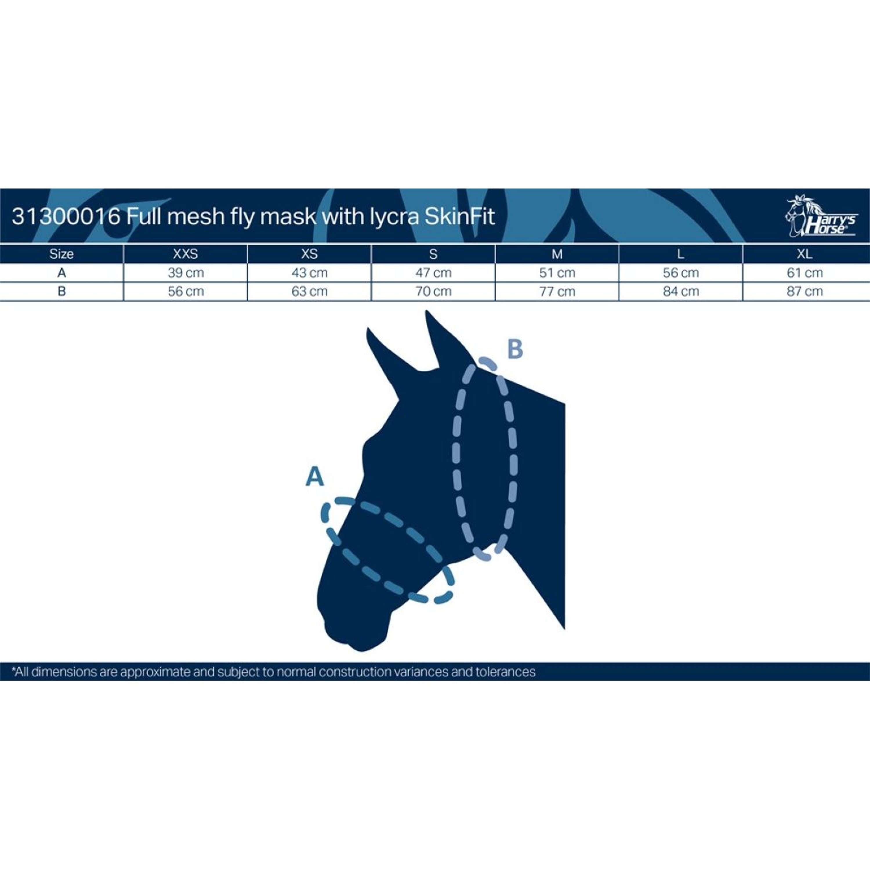 Harry's Horse Fly Mask SkinFit with Ears Black