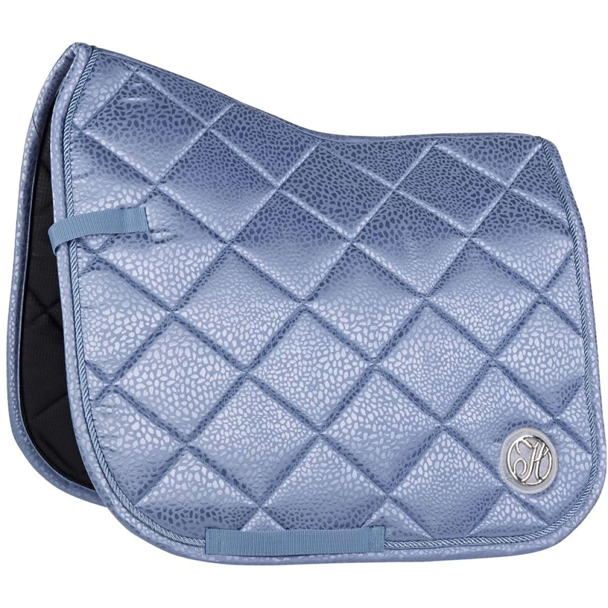 Harry's Horse Saddlepad Reverso Leopard Dressage Steel Blue