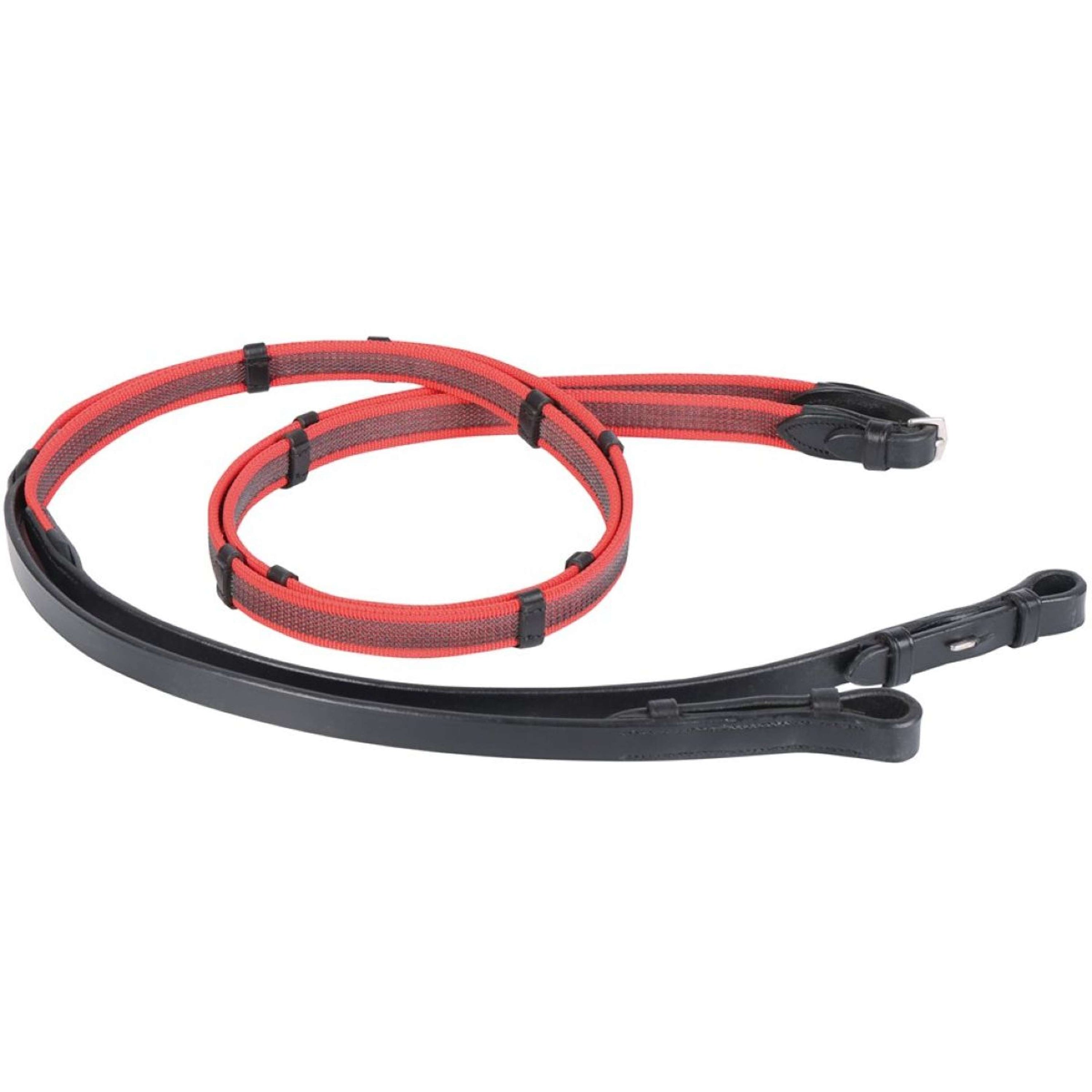 Harry's Horse Reins Supergrip with Stoppers Red