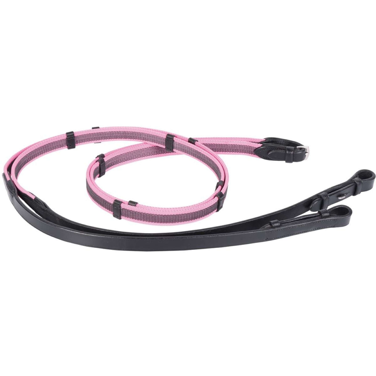 Harry's Horse Reins Supergrip with Stoppers Pink