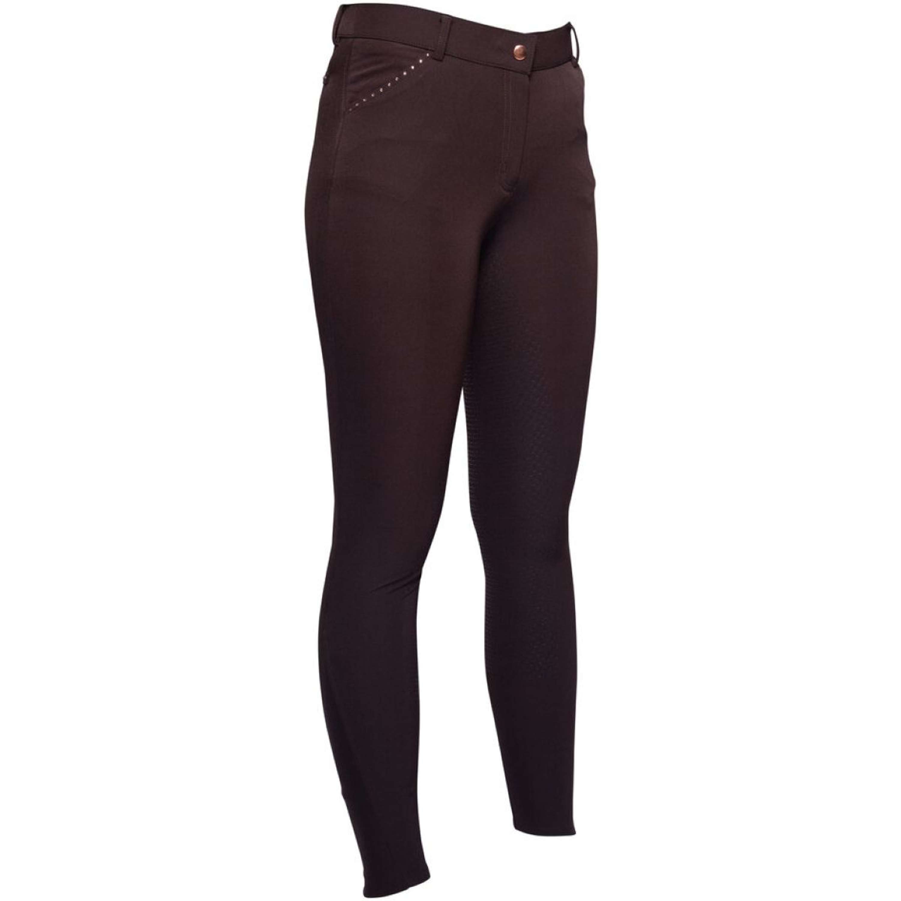 HKM Breeches Rosegold Glamour Full Grip Brown/Rosegold