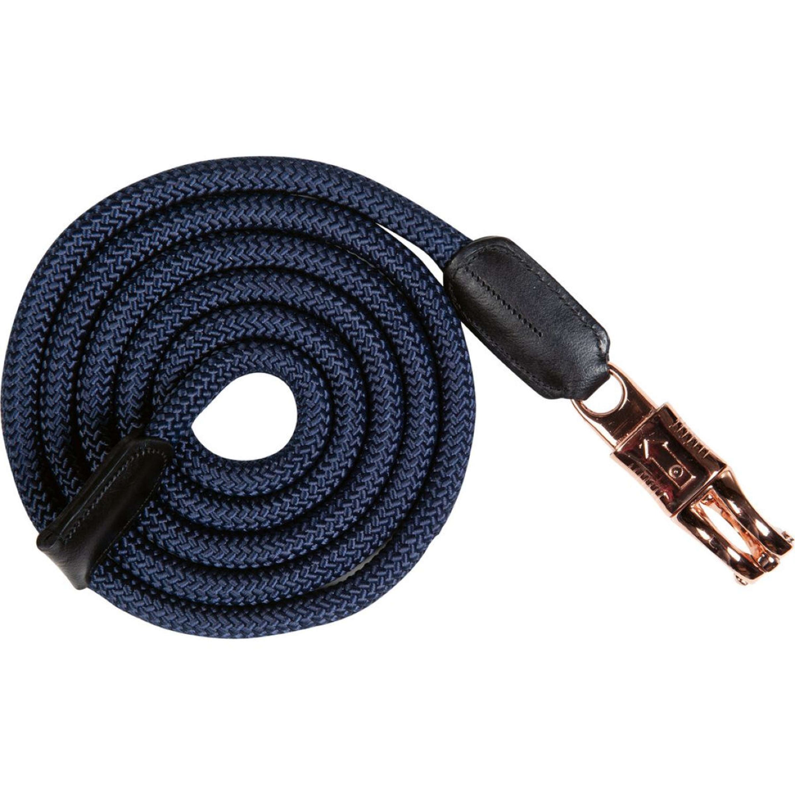 HKM Lead Rope Rosegold Glamour With Panic Hooks Darkblue/RoseGold