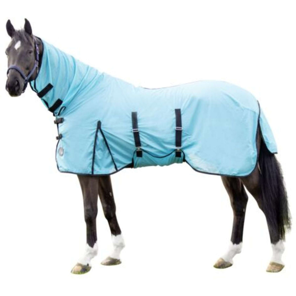 HKM Fly Rug Aqua with a Hood Lemon