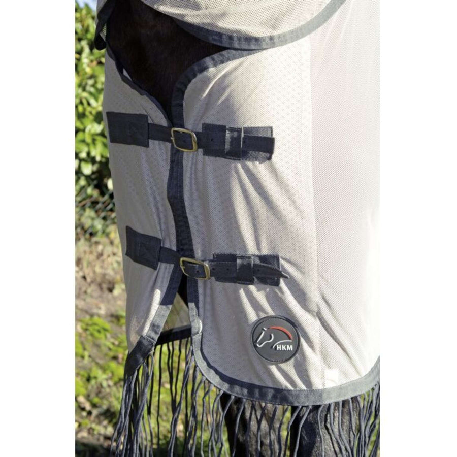 HKM Fly Rug Fringes Removable Neck Silver/Grey