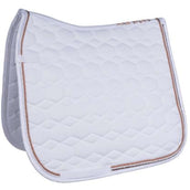 HKM Saddlepad Rosegold Glamour Dressage White