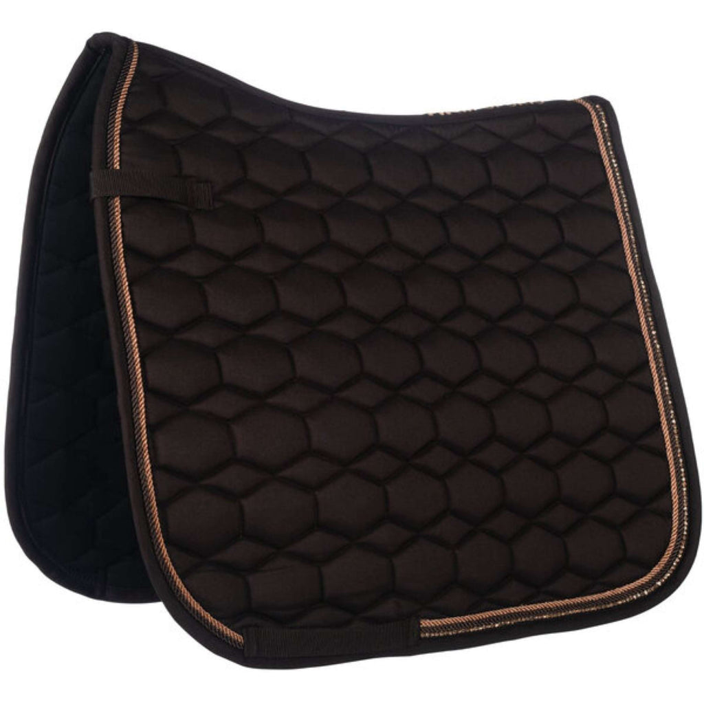 HKM Saddlepad Rosegold Glamour Dressage Brown/Rosegold