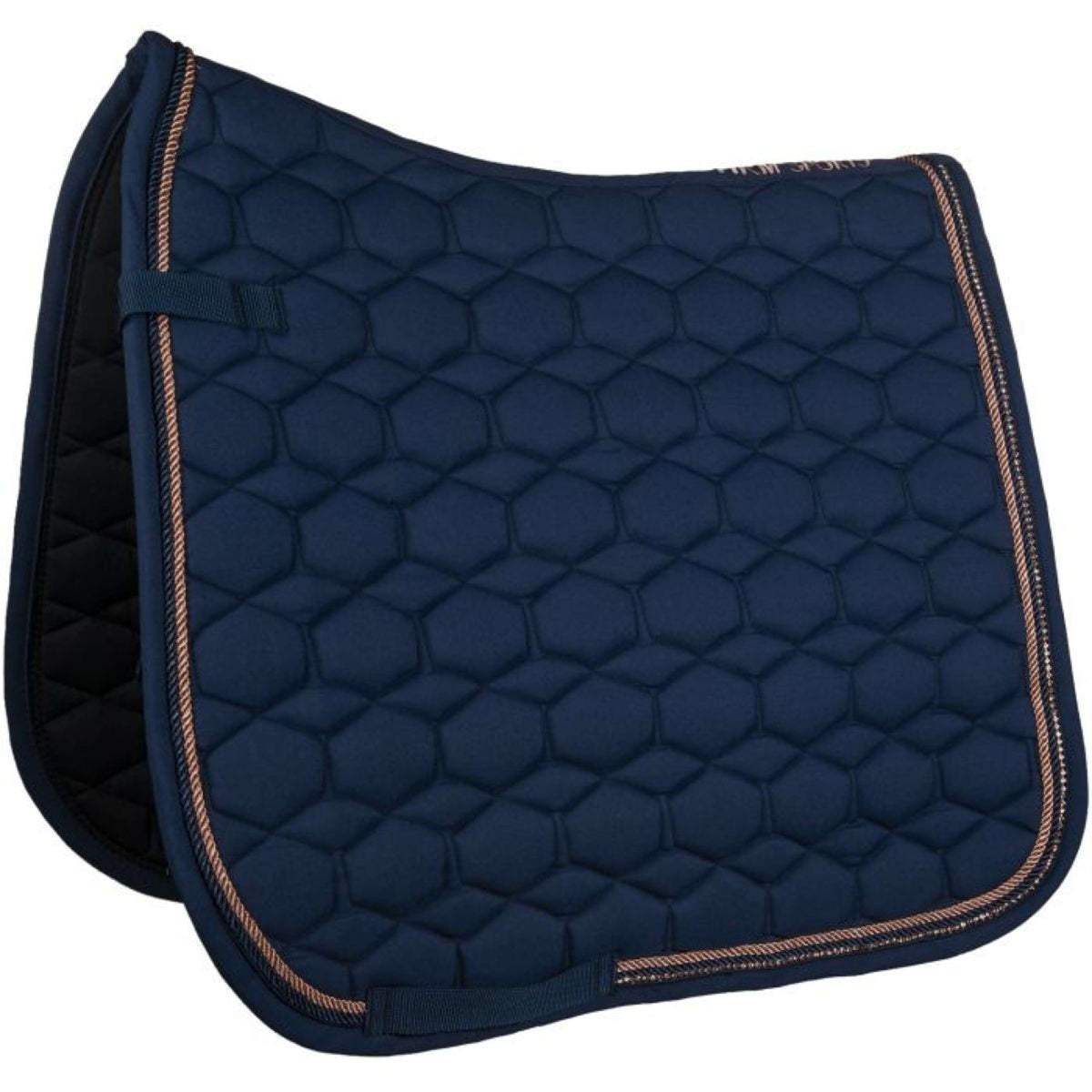 HKM Saddlepad Rosegold Glamour Dressage Darkblue/RoseGold