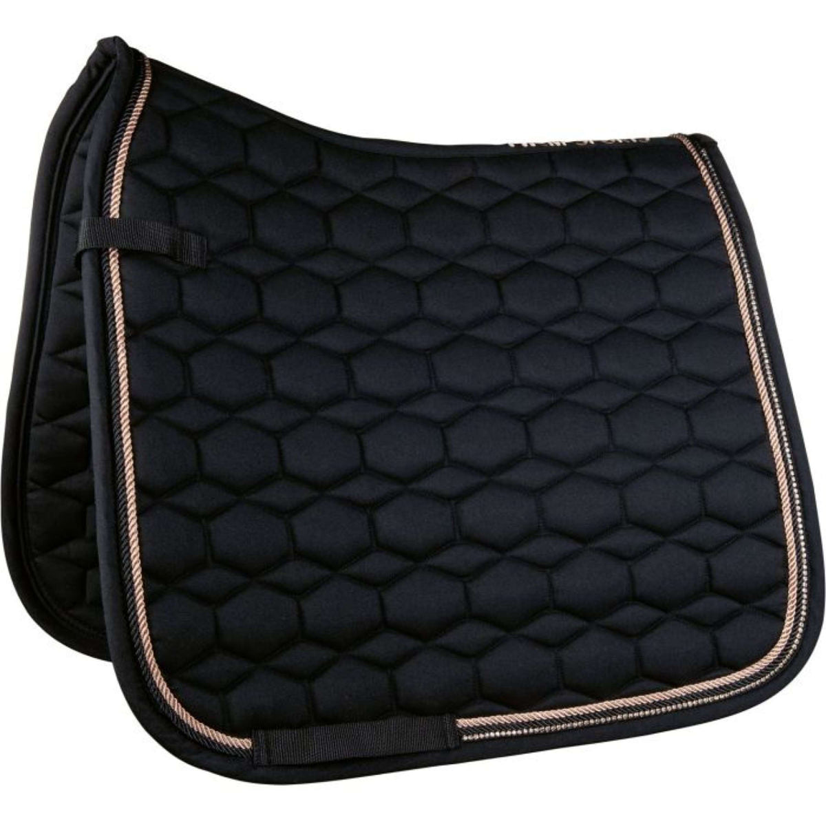 HKM Saddlepad Rosegold Glamour Dressage Black/Rosegold