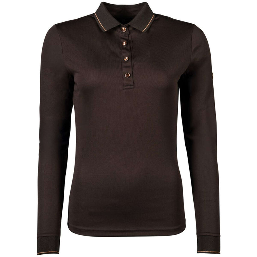 HKM Poloshirt Rosegold Glamour Longsleeve Brown/Rosegold