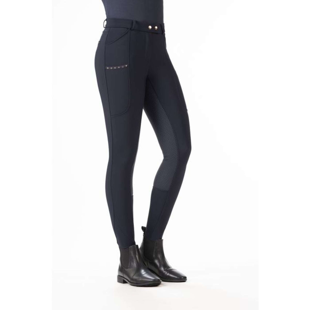 HKM Breeches Rosegold Glamour Winter Full Grip Black/Rosegold