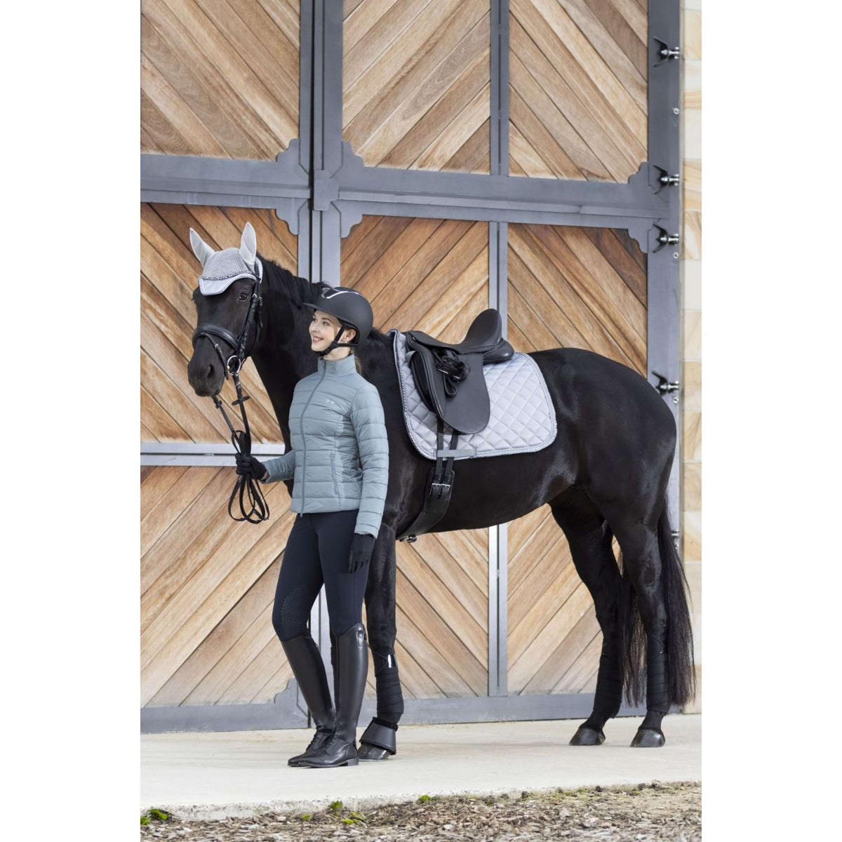 HKM Saddlepad Monaco Noble Dressage Grey/Blue