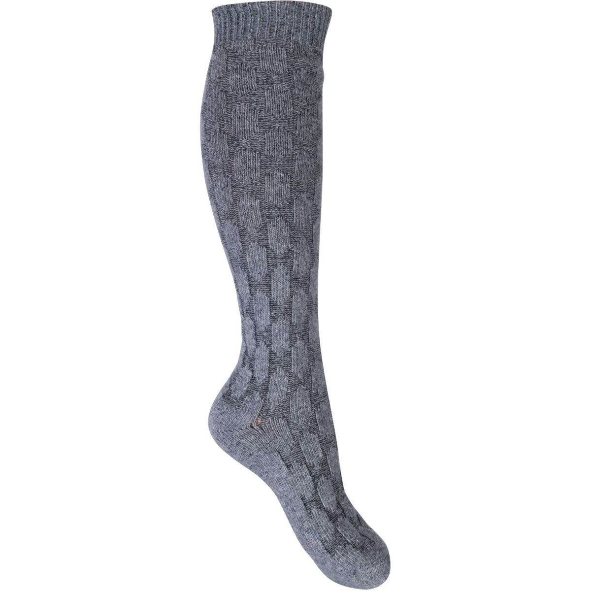 HKM Riding Socks Berry Wool Grey Melange