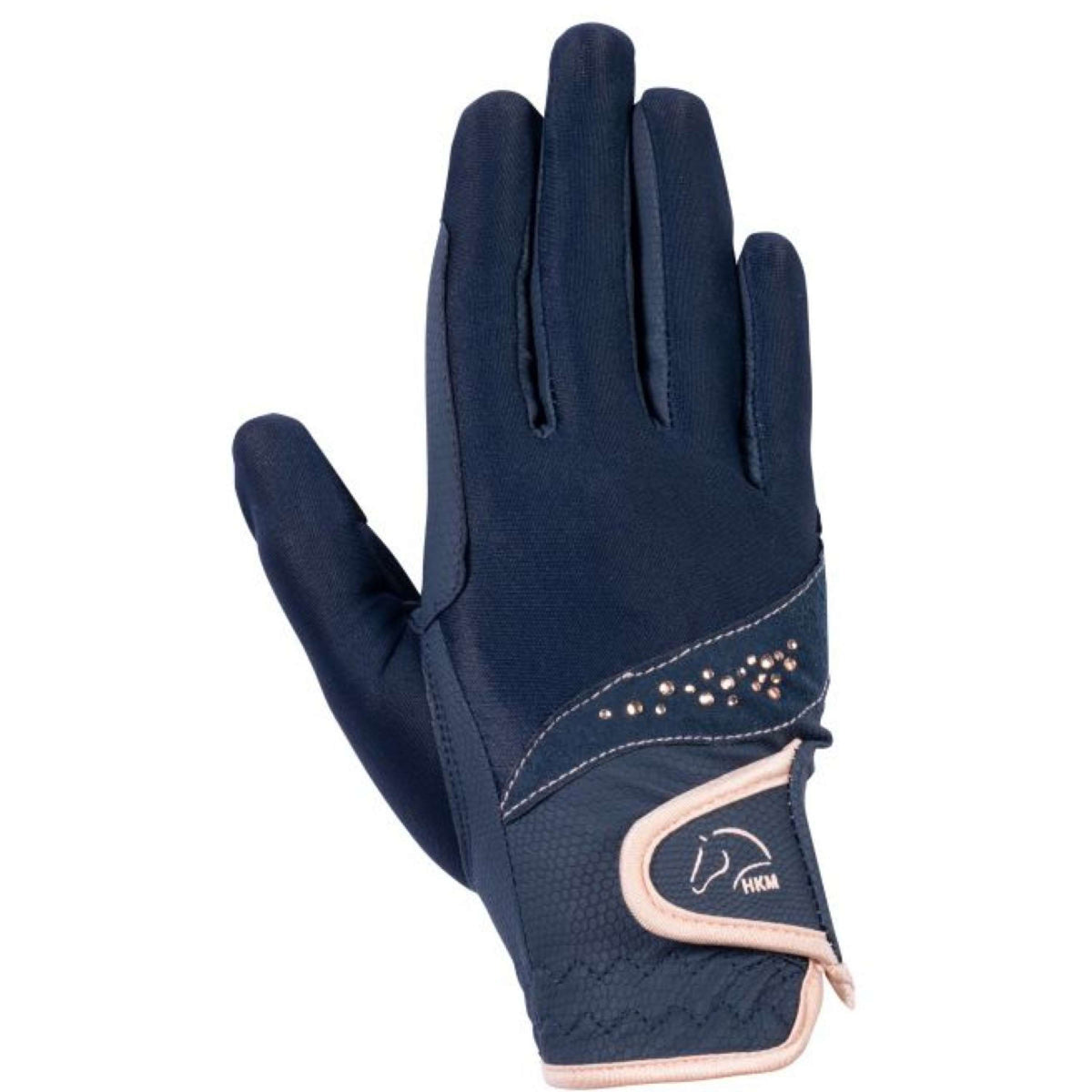 HKM Riding Gloves Rosegold Glamour Darkblue