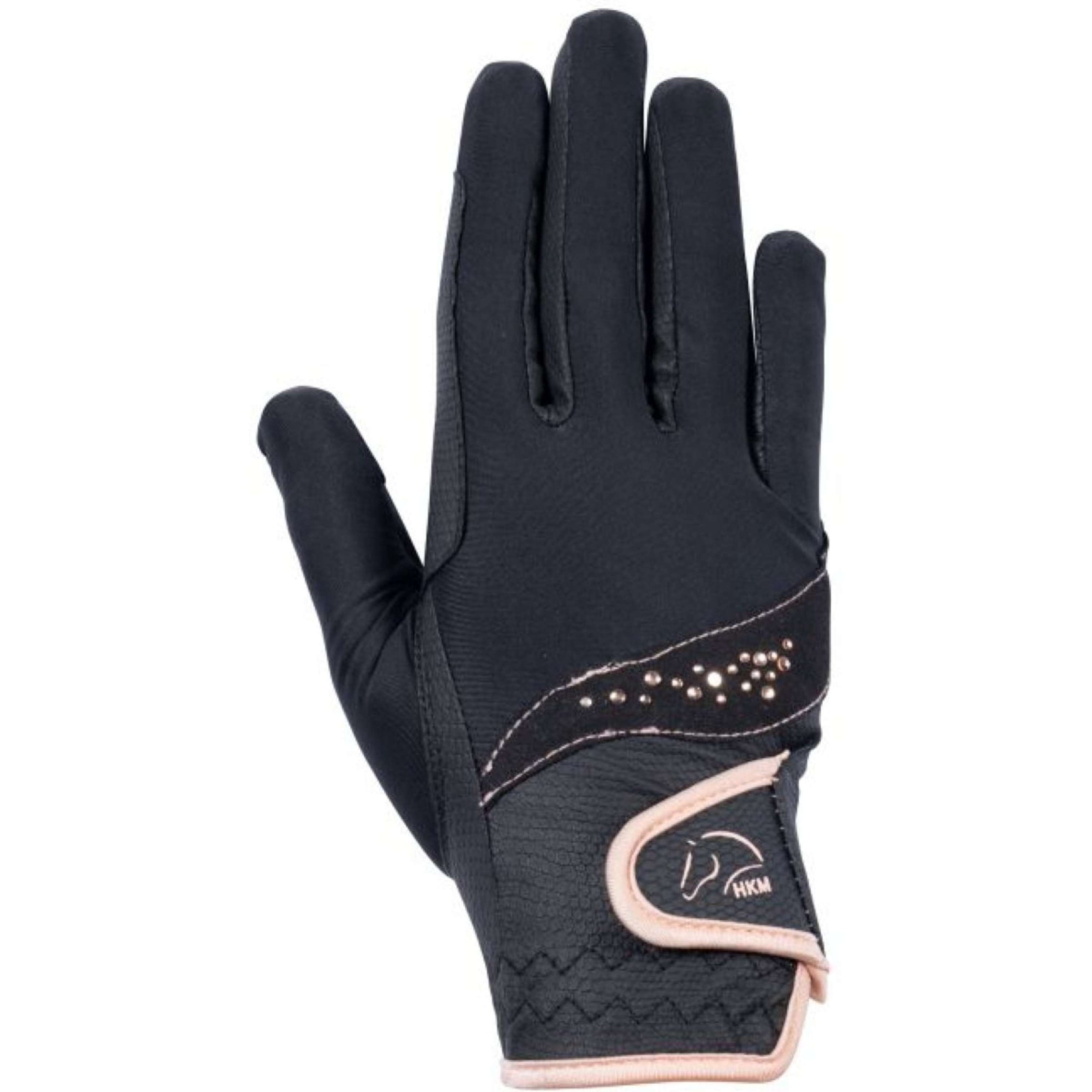 HKM Riding Gloves Rosegold Glamour Black