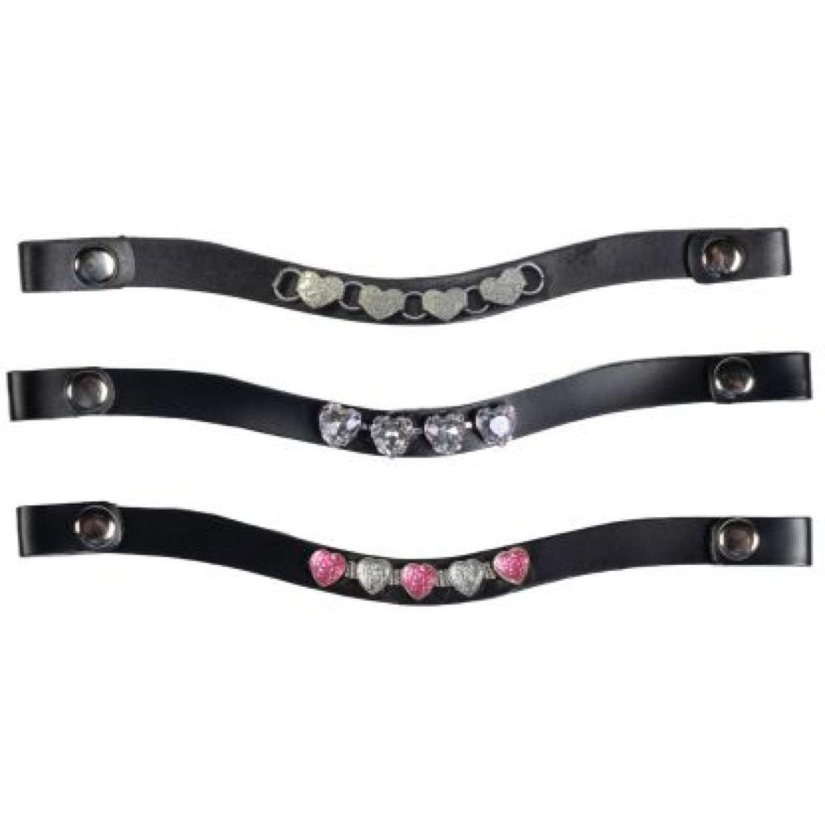 HKM Browband Hobby Horsing Set of 3 Pink/Silver