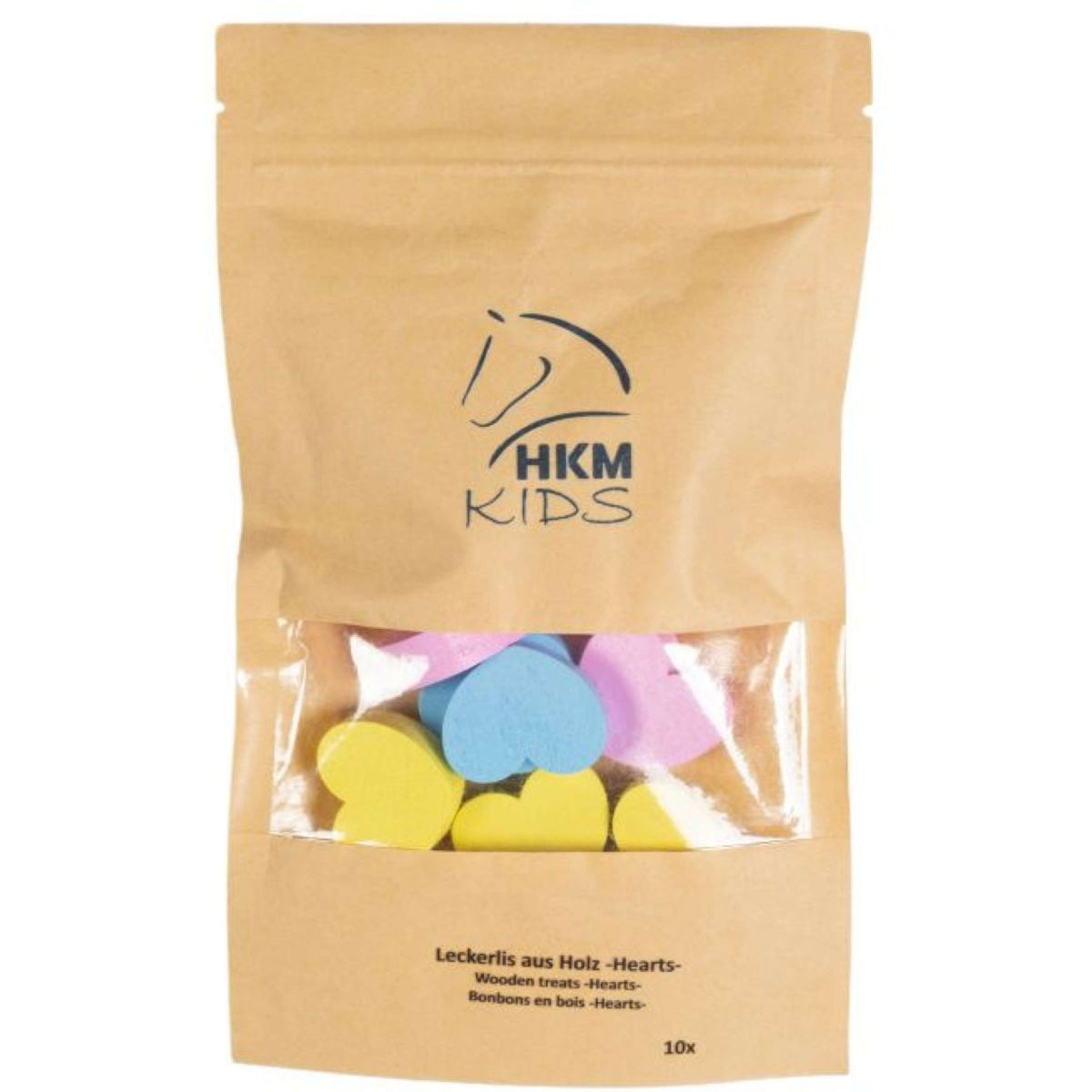 HKM Wooden Treats Hearts Aqua/Pink/Yellow