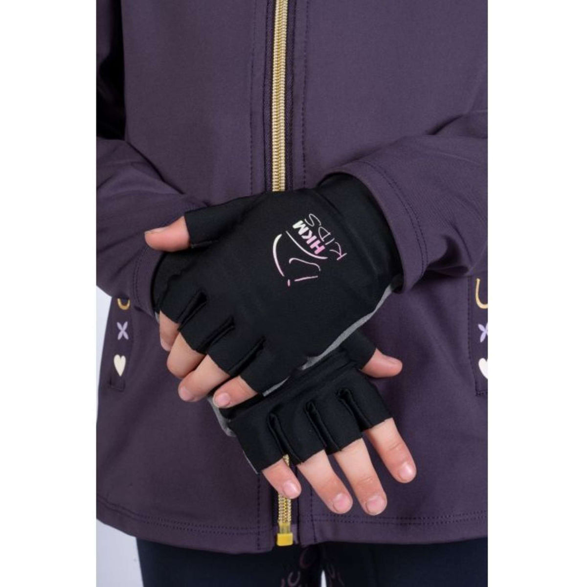 HKM Gloves Hobby Horsing Black/Grey