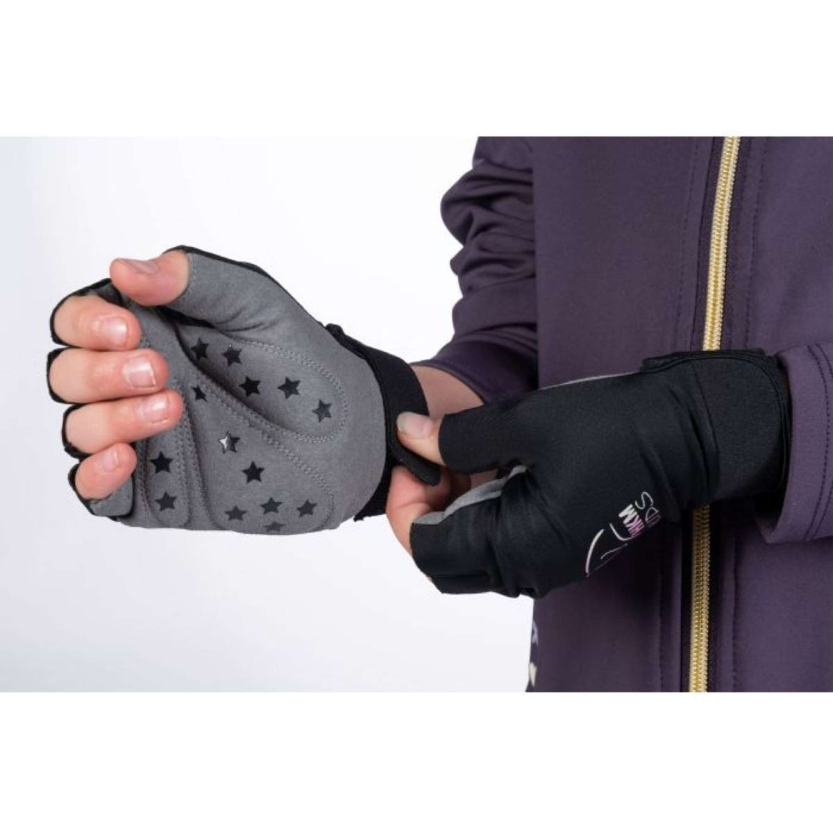 HKM Gloves Hobby Horsing Black/Grey