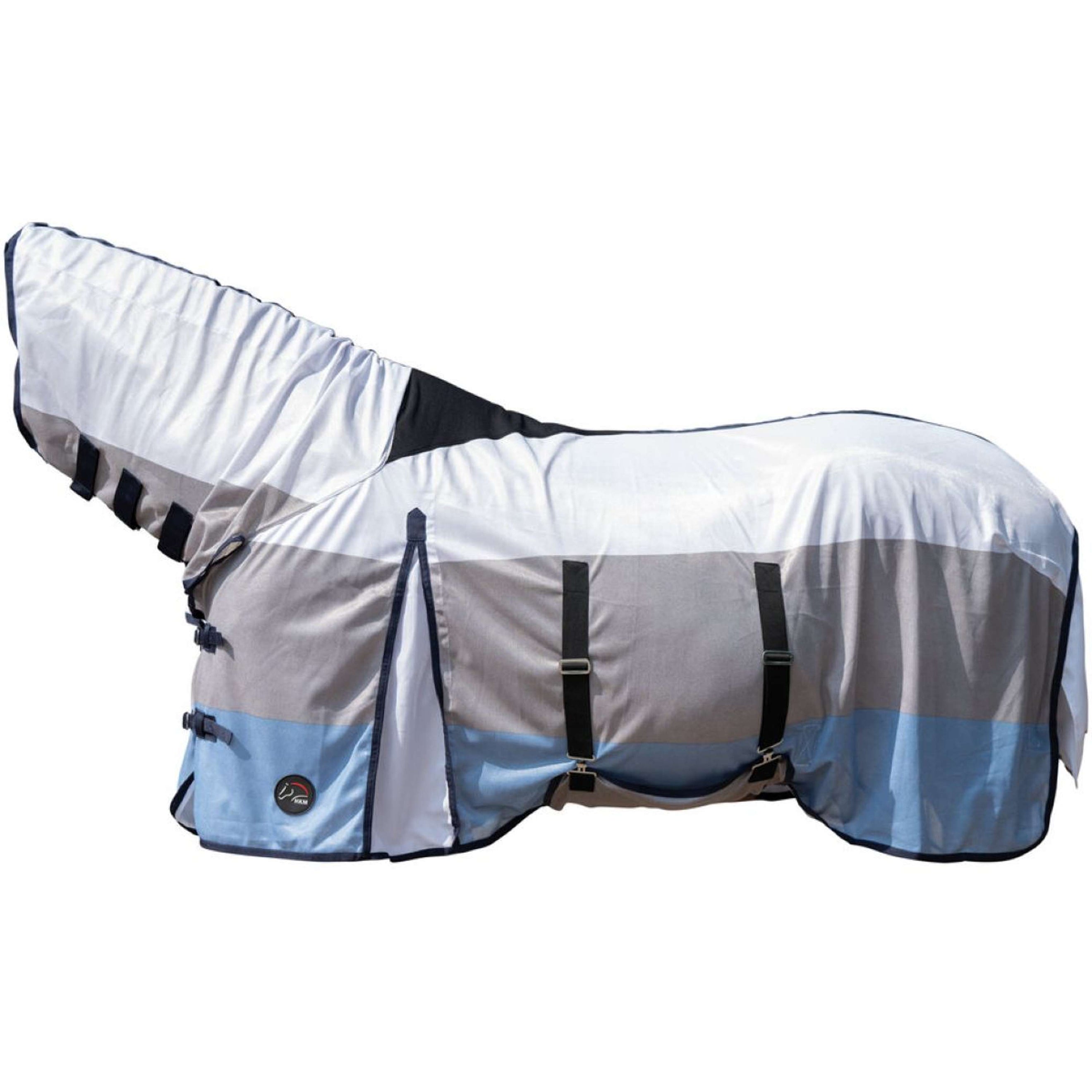 HKM Fly Rug Strong with a Hood Blue/White/Grey