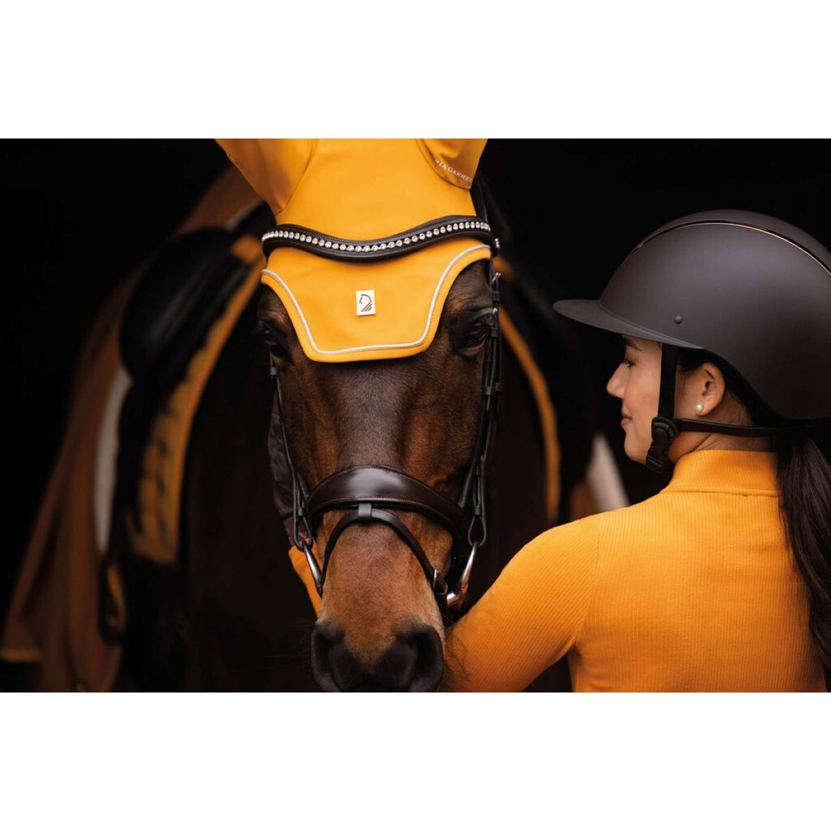 HKM Ear Bonnet Livignio Lauria Garelli Soft mustard