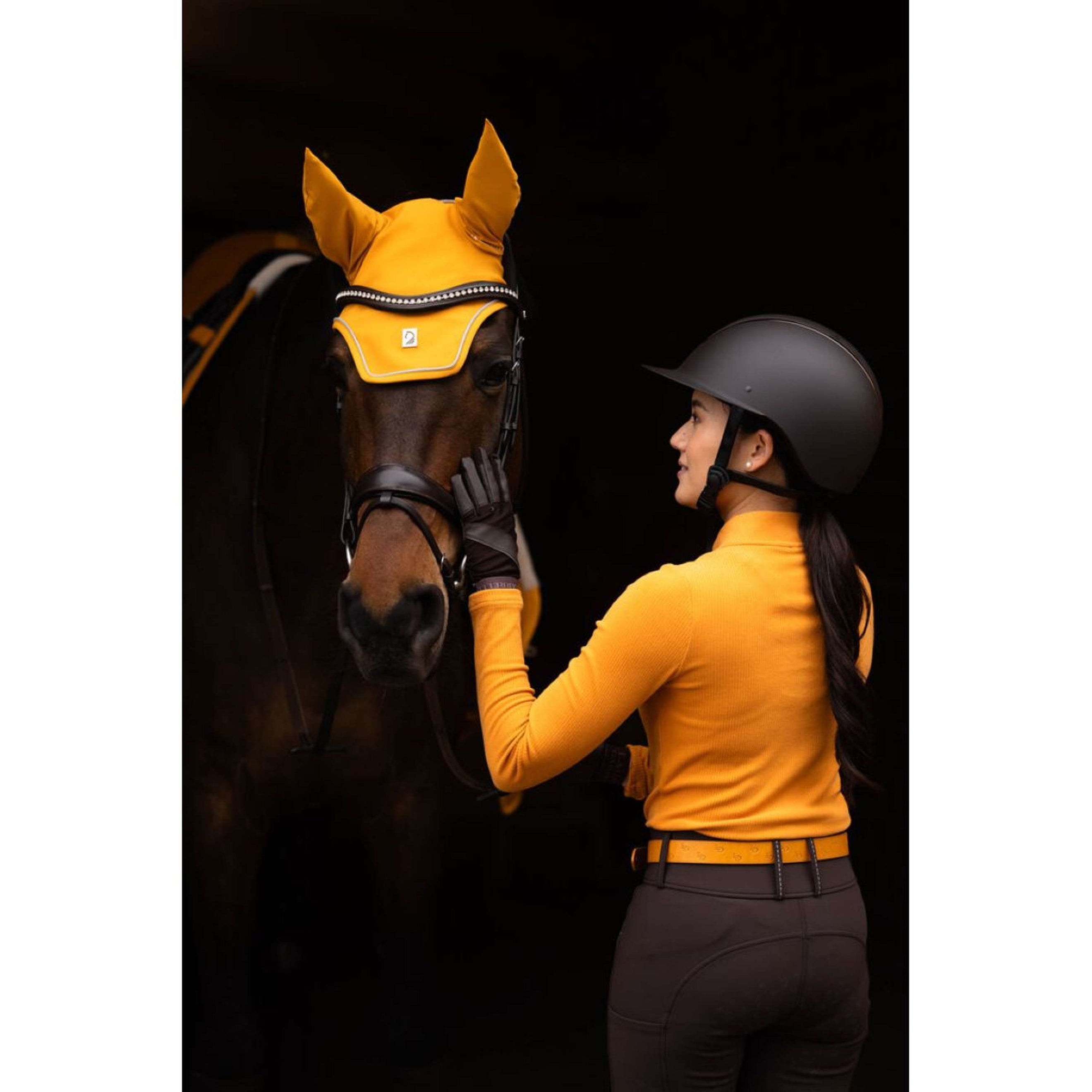 HKM Ear Bonnet Livignio Lauria Garelli Soft mustard