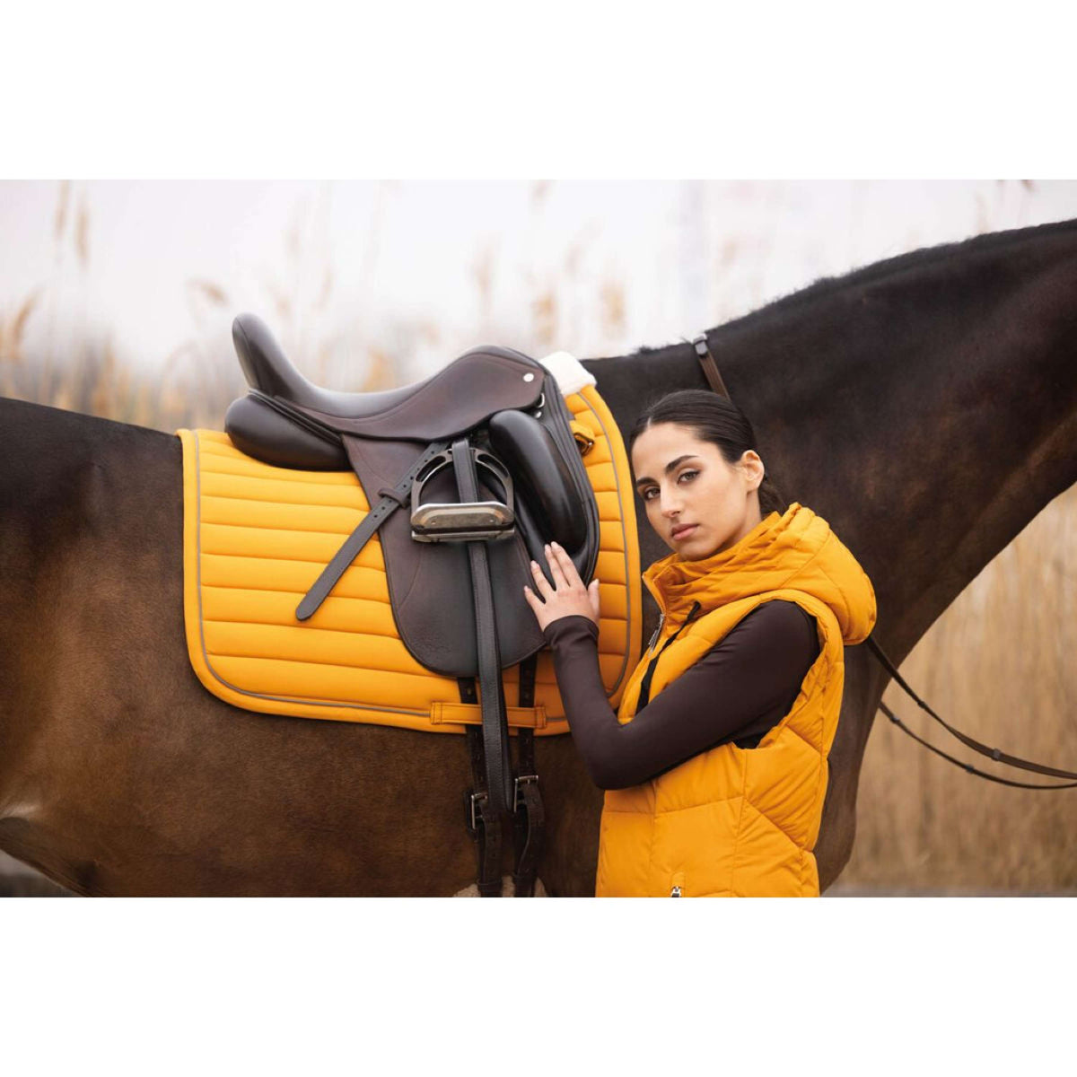 HKM Saddlepad Livignio Lauria Garelli Elegance Dressage mustard