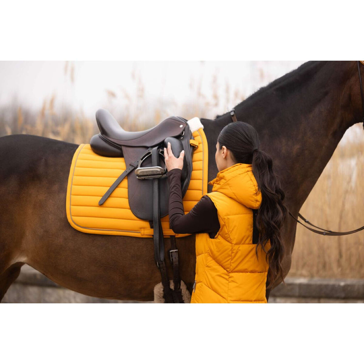 HKM Saddlepad Livignio Lauria Garelli Elegance Dressage mustard