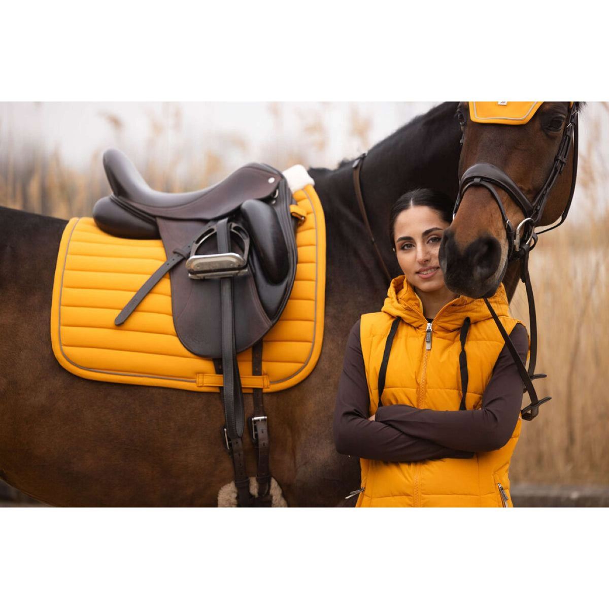 HKM Saddlepad Livignio Lauria Garelli Elegance Dressage mustard