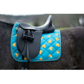 HKM Saddlepad Naples Dressage Blue/Yellow