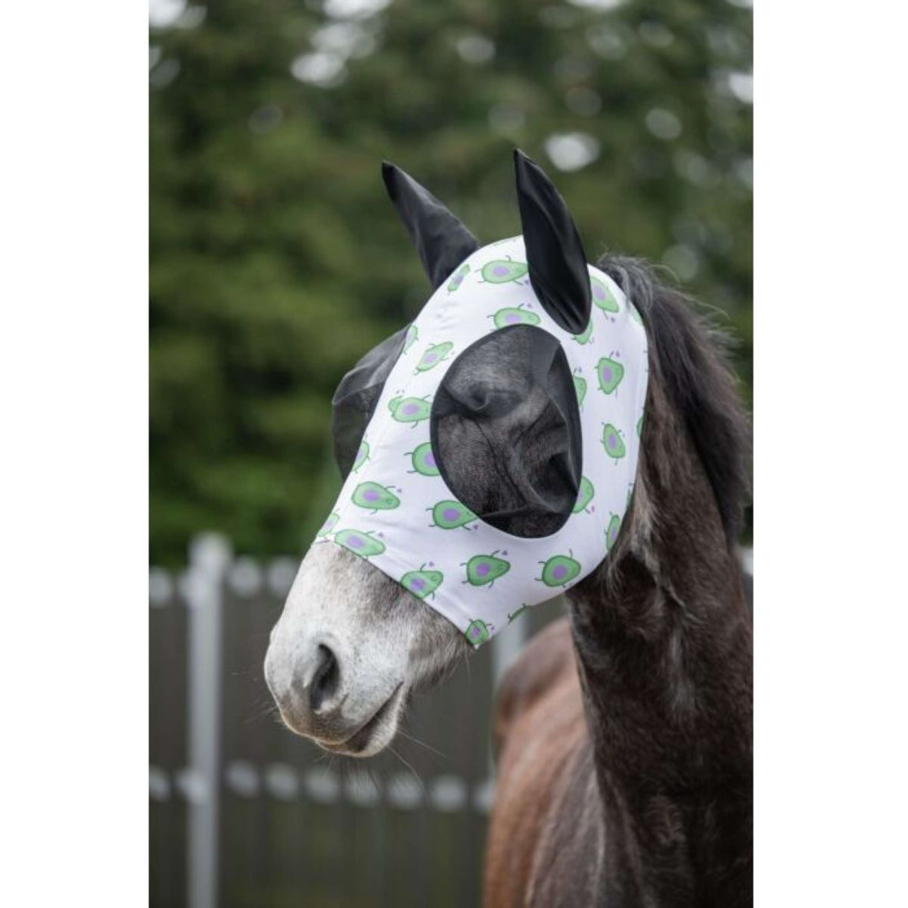 HKM Fly Mask Avocado White/Purple