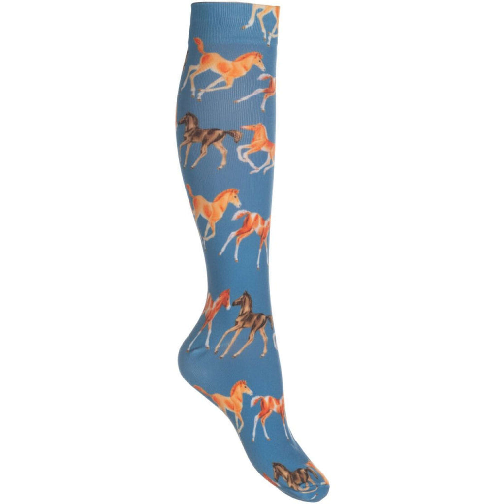 HKM Riding Socks Pony Club Smoke Blue