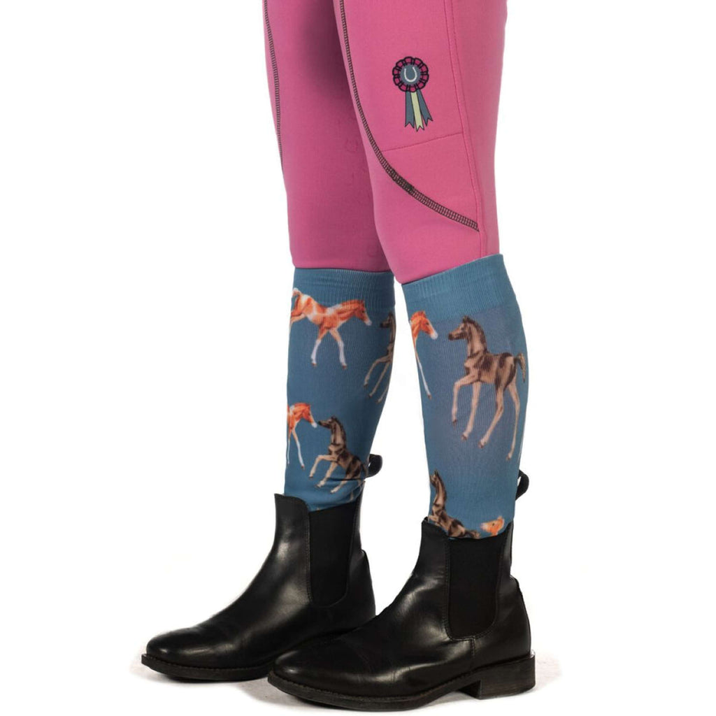 HKM Riding Socks Pony Club Smoke Blue