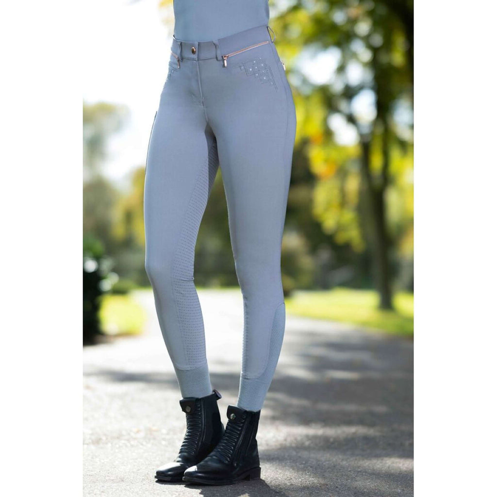 HKM Breeches Rosegold Sparkle Full Grip Gray/Rose Gold