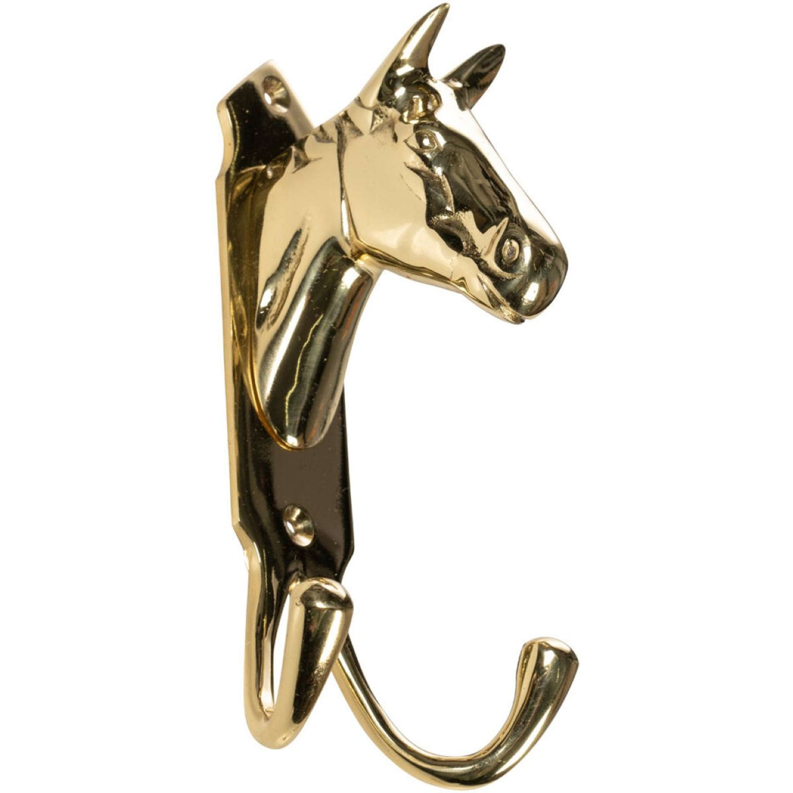 HKM Bridle Hanger Horse Head Double Hook Messing HKM Bridle Hanger Horse Head Double Hook Messing