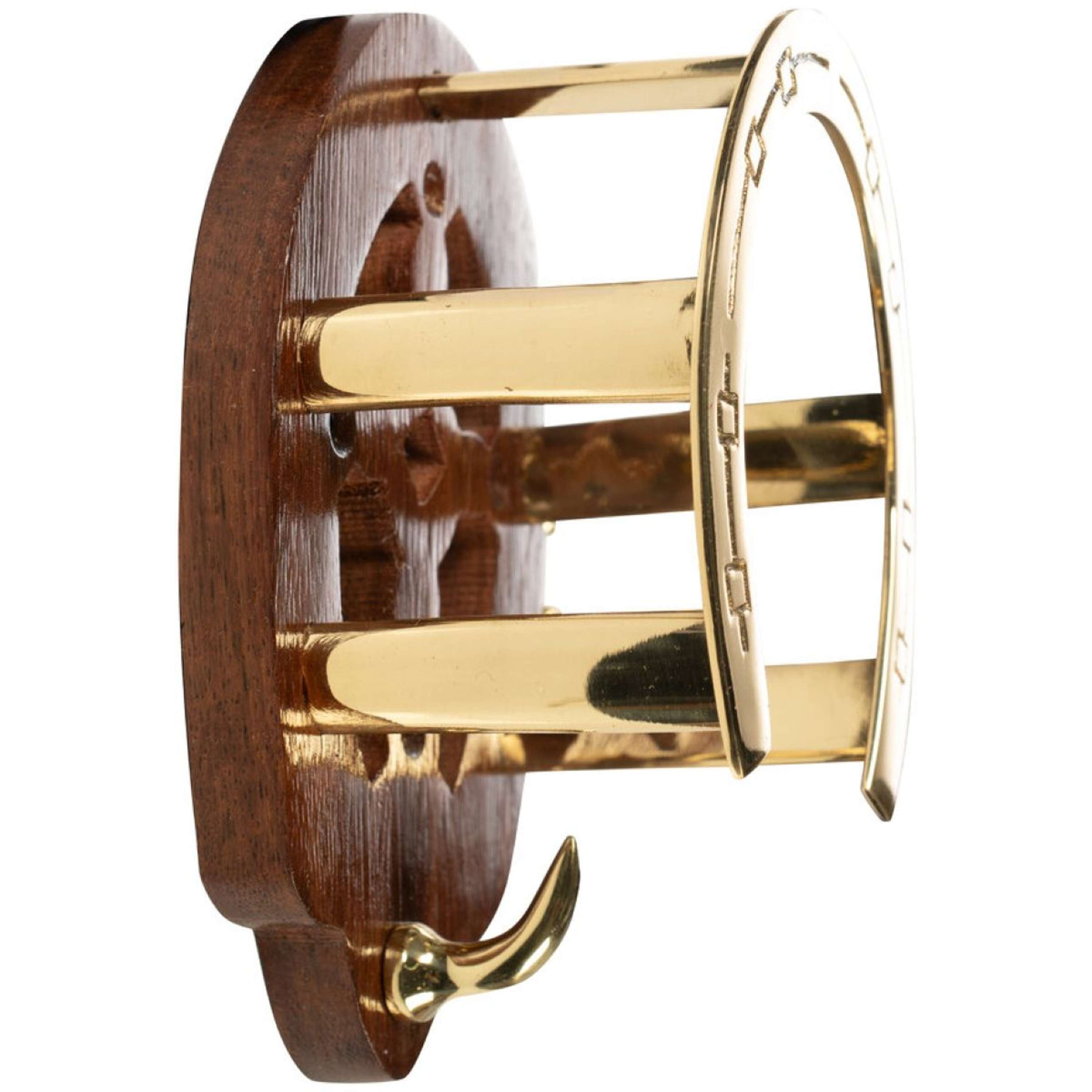 HKM Bridle Holder Brass Magenta