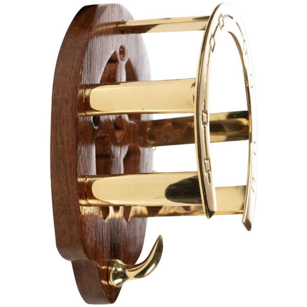 HKM Bridle Holder Brass Magenta