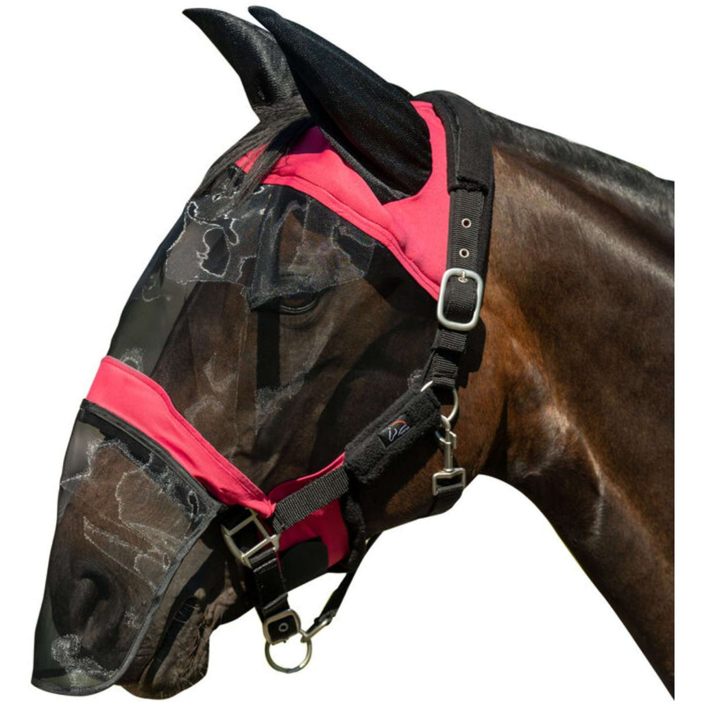 HKM Fly Mask Premium With Nose Protection Magenta
